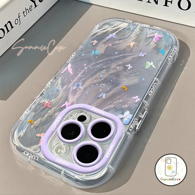 ผีเสื้อ เคสไอโฟน11 สำหรับ IPhone 15 12 16 13 11 14 Pro Max XR X XS 7Plus 8Plus Max 7 15 8 Plus SE เคสโทรศัพท์ถุงลมนิรภัย - รูปที่ 5