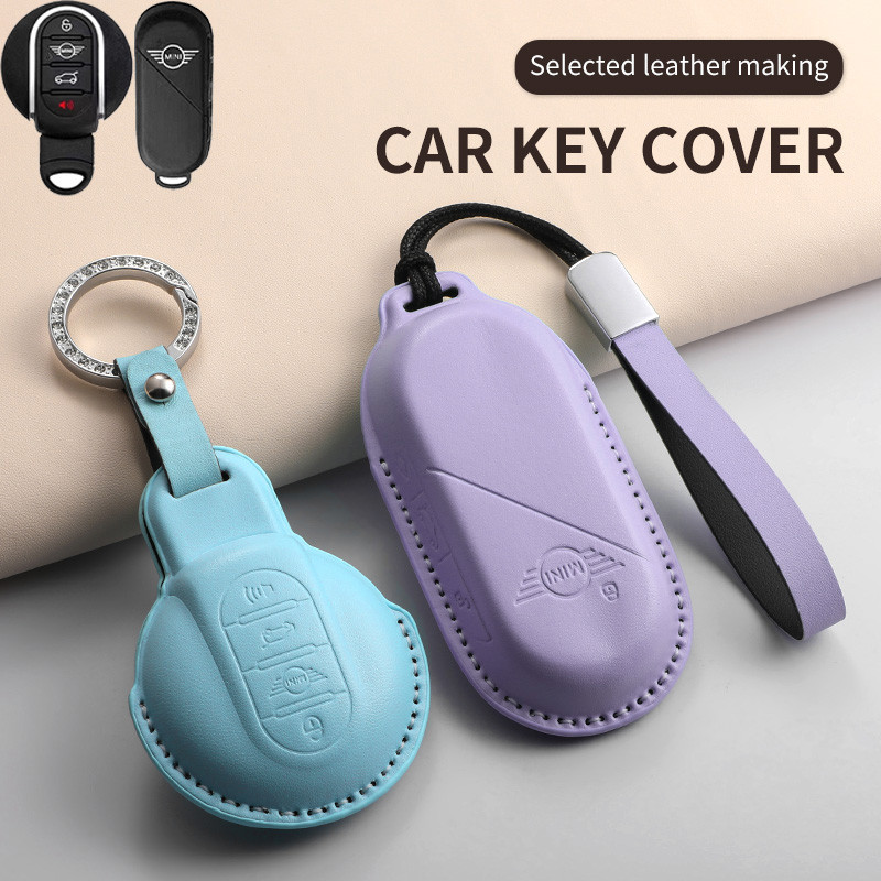 เคสกุญแจรีโมตรถยนต์ เครื่องหนัง สําหรับ BMW MINI COOPER S ONE JCW F54 F55 F56 F57 F60 E7U6