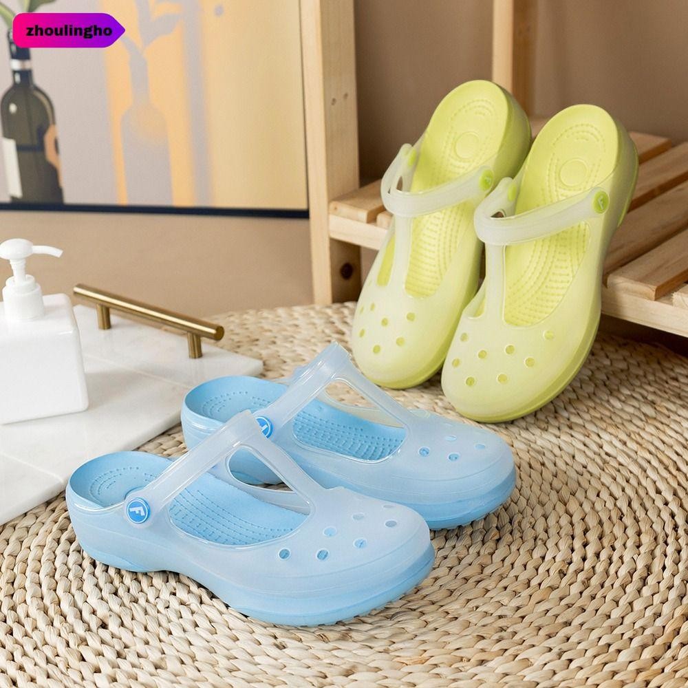 ZHOULINGHO รองเท้าแตะผู้หญิง, EVA, TPU กันน้ํา Mules Clogs, แฟชั่นหนา soled สบายรองเท้าแตะหญิงระบายอากาศได้บ้าน