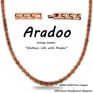 อาร์โด สร้อยคอทองแดงบริสุทธิ์พรีเมี่ยมสําหรับผู้ชายผู้หญิงที…