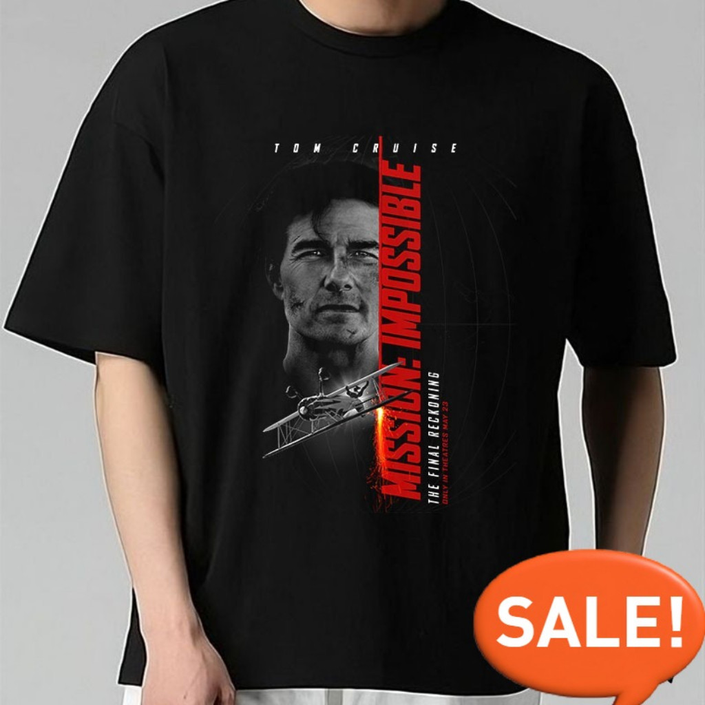 แฟชั่น Kaos Tom Cruise Mission Impossible เสื้อยืด Unisex Baju Lelaki Mens Basic Tee ผ้าฝ้าย 100% แข