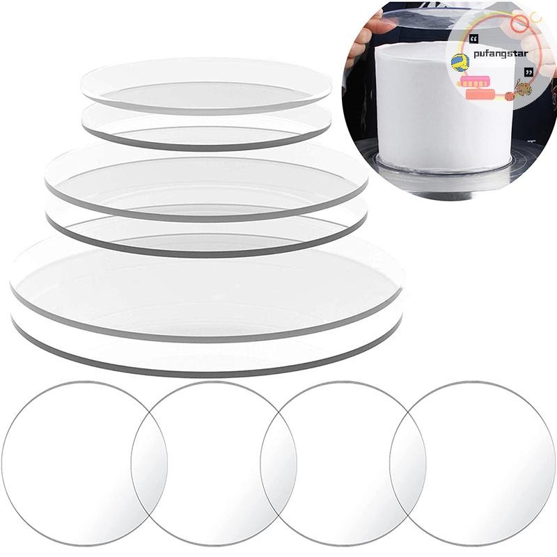 Pufangstar 2 มม.Clear Extruderd วงกลมแผ่นอะคริลิค Plexiglass แผ่นสําหรับกรอบรูปรอบเค้ก Disks ผู้ถือ DIY Craft Bake Goods เครื่องมือ TH