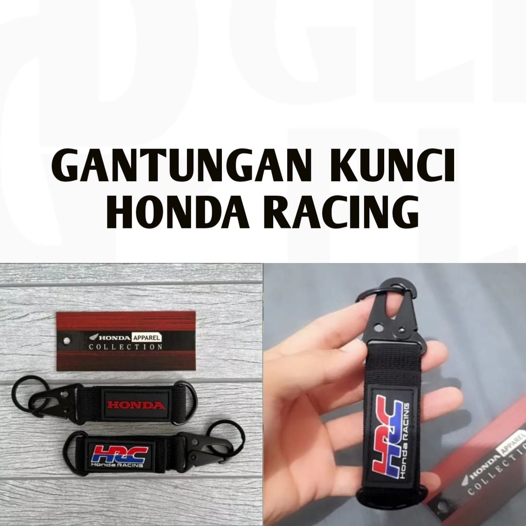 GANTUNGAN HRC22 พวงกุญแจ Honda Racing HRC พวงกุญแจรถจักรยานยนต์เดิม 1 ชิ้นการเขียนแบบพลิกกลับได้