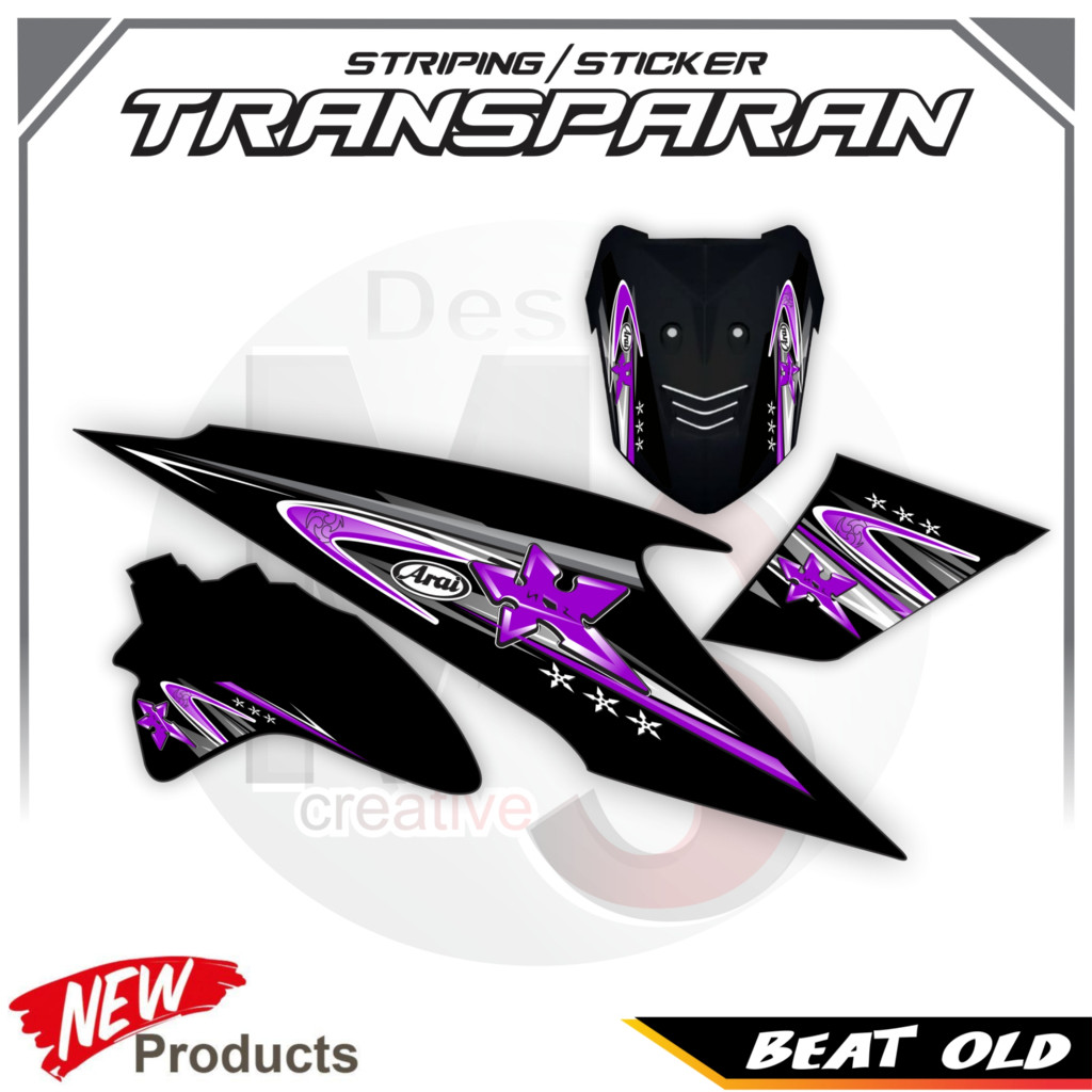 TRANSPARENT STRIPING BEAT OLD STICKER BEAT CARBON Y8 VARIATION STICKER