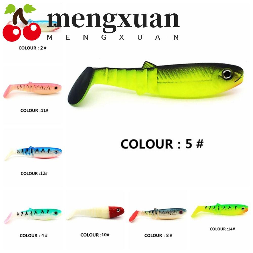 MENGXUAN 5PCS T-tail Wobblers, 8 ซม./6g หนอน T-tail เหยื่อ, อุปกรณ์ตกปลาซิลิโคนประดิษฐ์ Biomimetic Soft Lures Jig Head