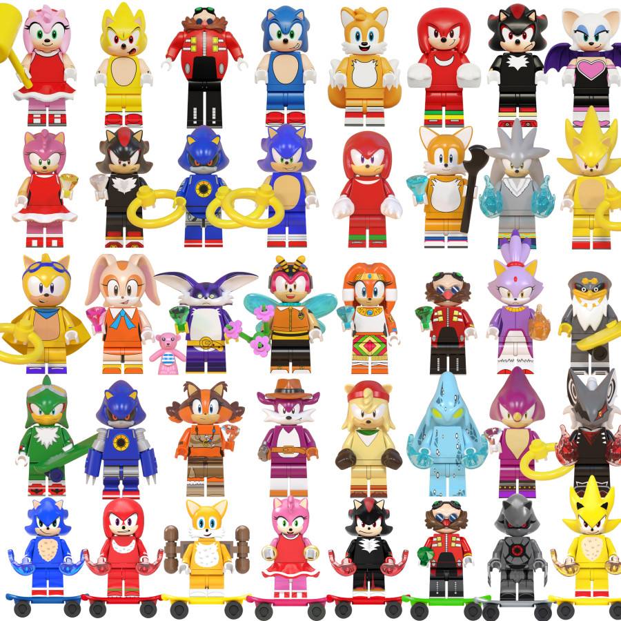 Anime Sonic Action Figure Dr Eggman Teirusu Sonic Nakkurusu Shadow Rouge the Bat Amy Rose ของเล่นคอล
