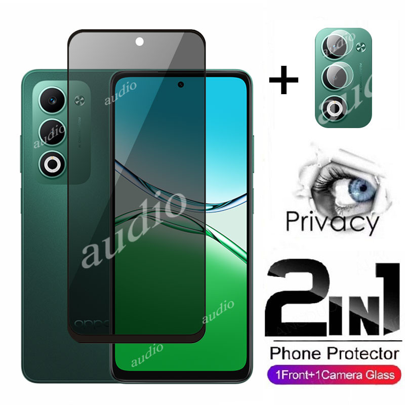 Oppo a5 5G 4G 2in1 หน้าจอส่วนตัวพร้อมฟิล์มเลนส์สําหรับ oppo a5 OPPOA5 5G 4G ความเป็นส่วนตัวป้องกันหน้าจอกระจกนิรภัยฟิล์มสําหรับ oppo a5 5A OPPOA5 5G 4G กล้องกระจกด้านหน้า Anti-Spyฟิล์ม