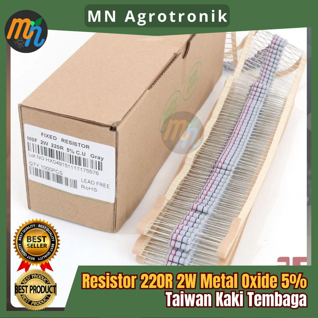 ตัวต้านทาน 220R 220 Ohm 2W Metal Oxide Original Copper Legs