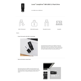 Flash Drive แฟลชไดร์ฟ Lexar S80 USB