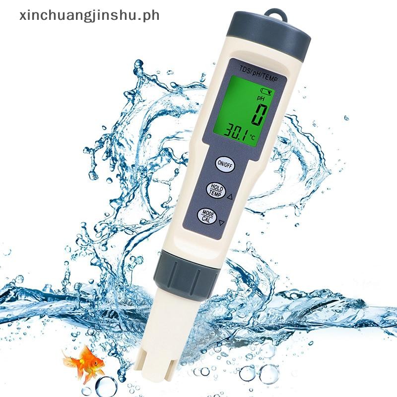 XIN PH Meter, TDS/pH/อุณหภูมิ 3-in-1 PH Meter สําหรับน้ํา, 0-14 PH ช่วงการวัด Digital PH Meter PH