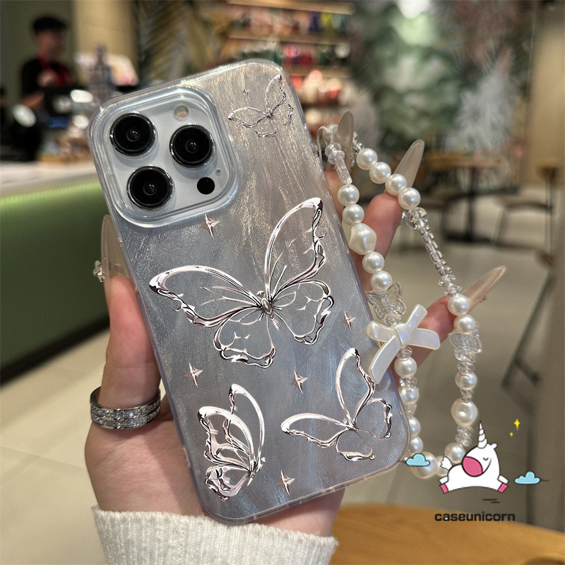 สําหรับredmi 12 A3 13C 9A 12C 14C 13 9T 10C 10 9 10A 9C A2 A1 หมายเหตุ 11 12 13 8 10 9 11s 10s Pro Max Poco X6 X3 M3 Pro C65 สร้อยข้อมือการ์ตูนเงา Dreamyสร้อยข้อมือ เคส Art Butterfly