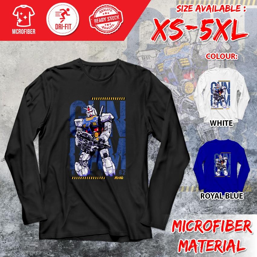 GUNDAM Exia Barbatos Ariel การ์ตูน Dri-Fit XS-5XL โพลีเอสเตอร์ไมโครไฟเบอร์แขนยาว Baju เสื้อยืด GDV1-