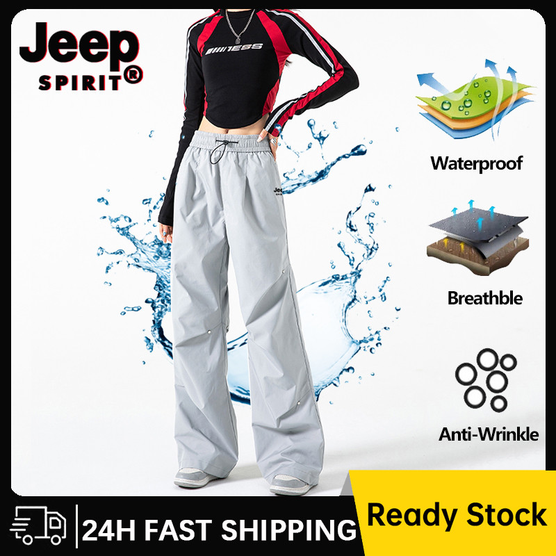 Jeep SPIRIT กางเกงทํางานแฟชั่นกันน้ําสําหรับผู้หญิงสีเทา