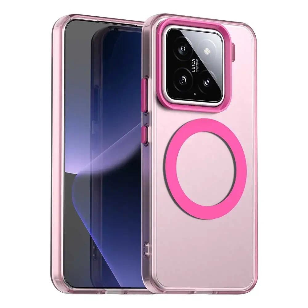 Mi 15 Magnetic Back Case สําหรับ Xiaomi 15 Pro Xiaomi15 14T 14 T Pro 14 Civi Ultra Candy สีซิลิโคนอ่อนนุ่ม