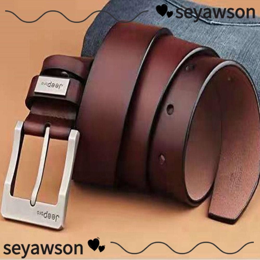 Seyawson Pin Buckle Waistband, เข็มขัดหนังอเนกประสงค์สําหรับผู้ชาย, เข็มขัดพักผ่อนธุรกิจแบรนด์หรู