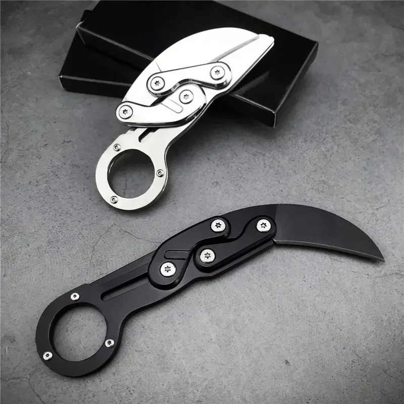 Dropship Mechanical Folding Knife Karambit CS GO Claw Neck Knife Survival Ring Knife Pocket Portable