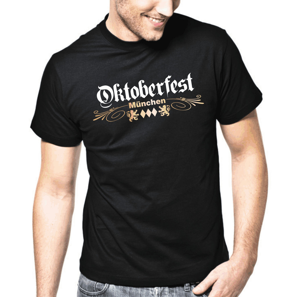 Oktoberfest Munich Wiesn Munich Bavaria Gold Metallic Print Gift T-Shirt
