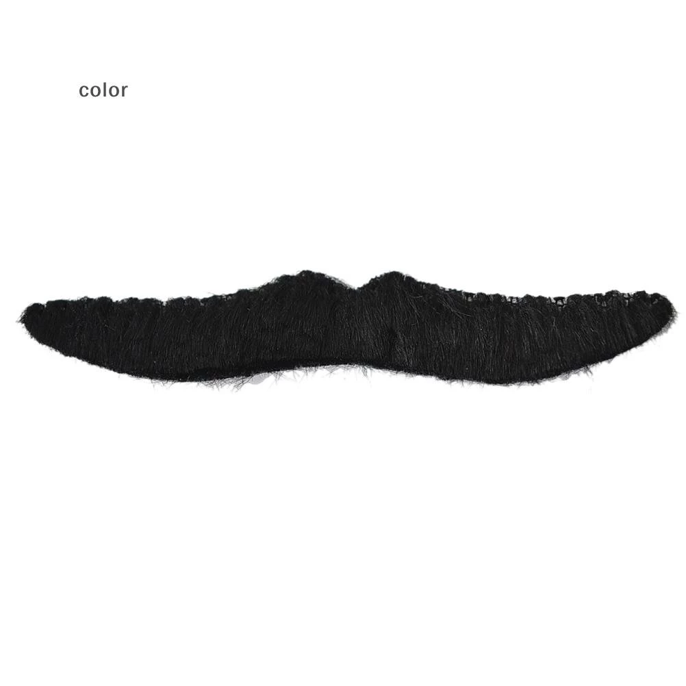 [สี] 12 ชิ้นชุดผู้ชายสีดําปลอม Mostache หนวดตลก Beard Party ฮาโลวีนเครื่องแต่งกาย TH thumbnail 7