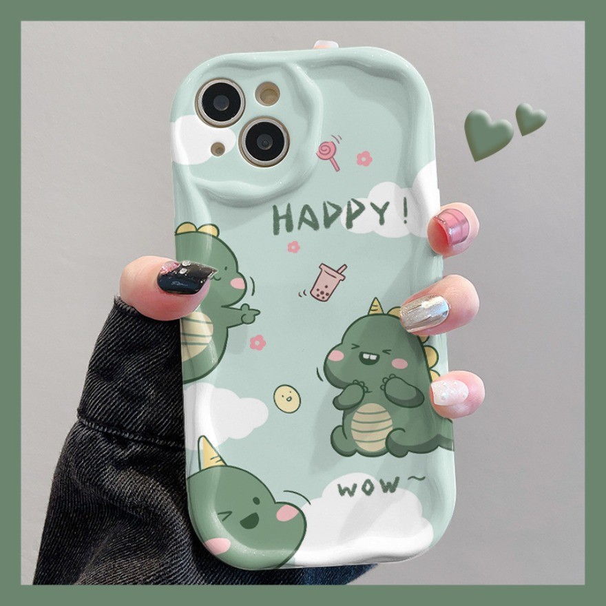 SAMSUNG ไดโนเสาร์สีเขียวน้อยน่ารักสําหรับsamsung Galaxy A06 A16 A32 A33 A34 A35 A50 A50S A30S A51 A5