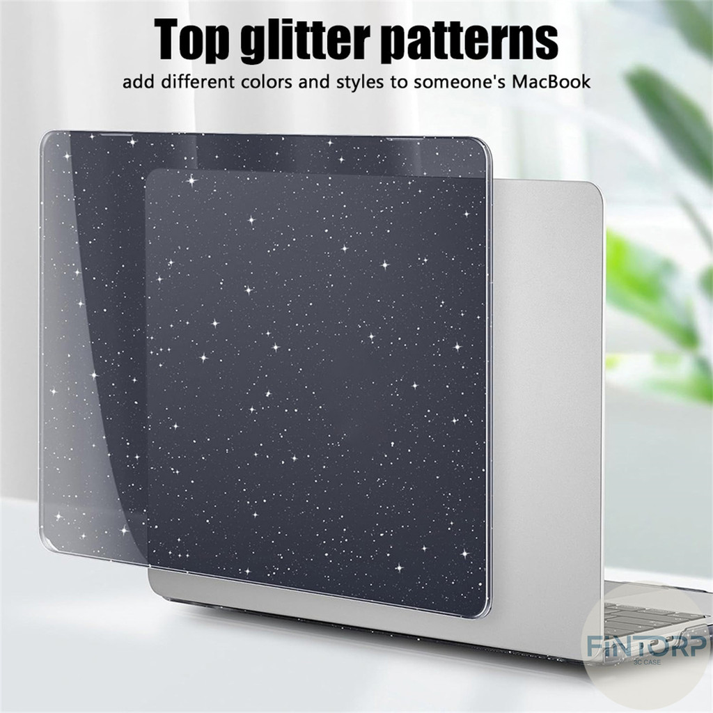 เคสโน๊ตบุ๊คกลิตเตอร์ for Macbook Air 13.3 M1 A2179 A2337 Pro 13 A2289 A2251 A2338 13.6 M2 M3 A2681 A1989 ฟิล์มกันกระแทก