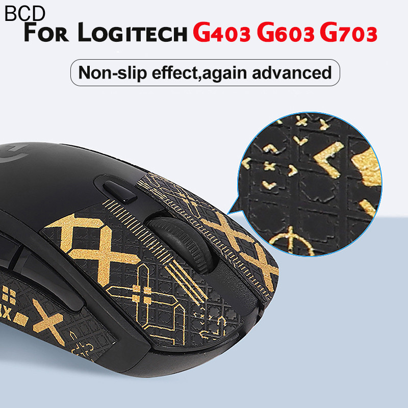 1pcs Mouse Grip เทปสเก็ตสติกเกอร์ทําด้วยมือลื่น Lizard ผิวดูดเหงื่อสําหรับ Logitech G403 G603 G703 D