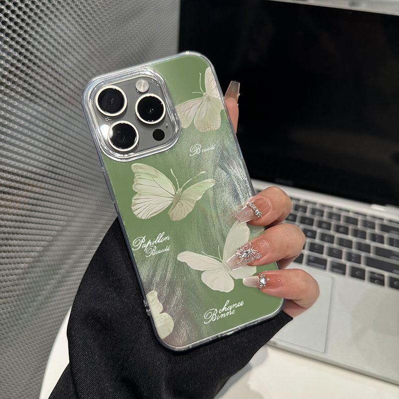 GOOD ส่งจากไทย เคส ไอโฟน ขนนกสีเงิน โปร่งใสและสว่าง วิจิตร สำหรับiPhone 11 15 12 14 13 Pro Max 14/15PLUS ลูกแมว