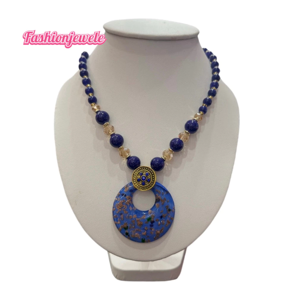 Fashion jewele ชุดเครื่องประดับ สร้อยคอหิน หลากสี แบบเรียบง่าย แฟชั่นเจ้าสาว