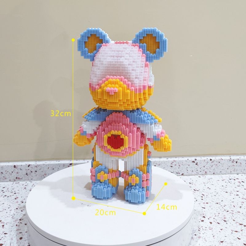 Light Star Girl Violent Bear Gear Fast Building Blocks ของเล่นอนุภาคขนาดเล็กปริศนาสามมิติ