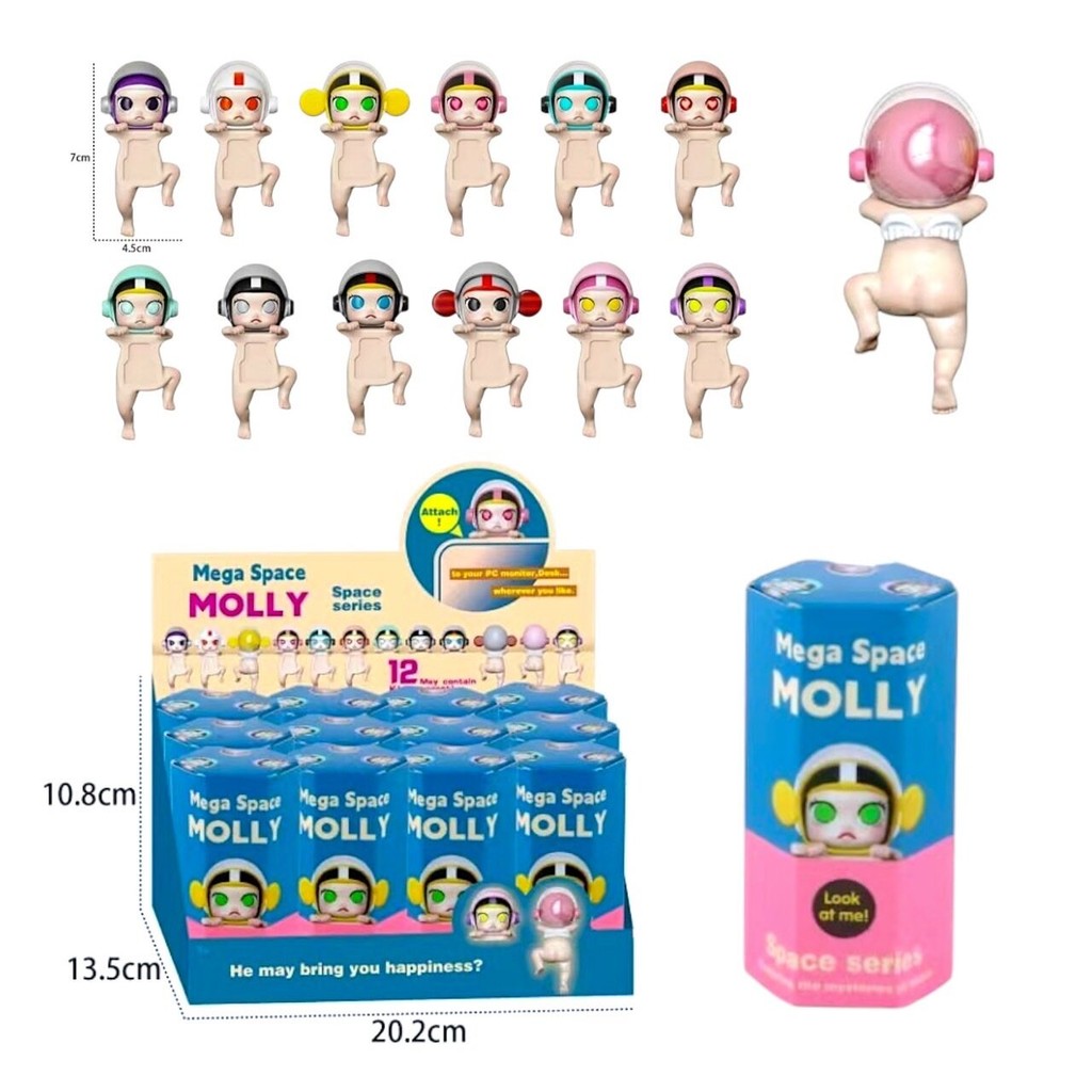 พร่อมส่งในไทย MEGA SPACE MOLLY มอลลี่จุ่มเกาะมือถือ โมเดล ติดหลังโทรศัพท์ มือถือ ไม่แกะซีล ติดมือถือ ติดบนจอคอม
