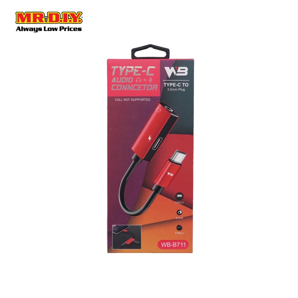 WB ตัวแปลง Type C เป็นแจ็ค 3.5mm. เเละ Type C รุ่น WB-B711 (คละสี)