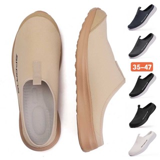 ขนาด35-47 น้ําหนักเบาผู้หญิงผู้ชายลื่นบนรองเท้าลิ่มครึ่งรองเ…