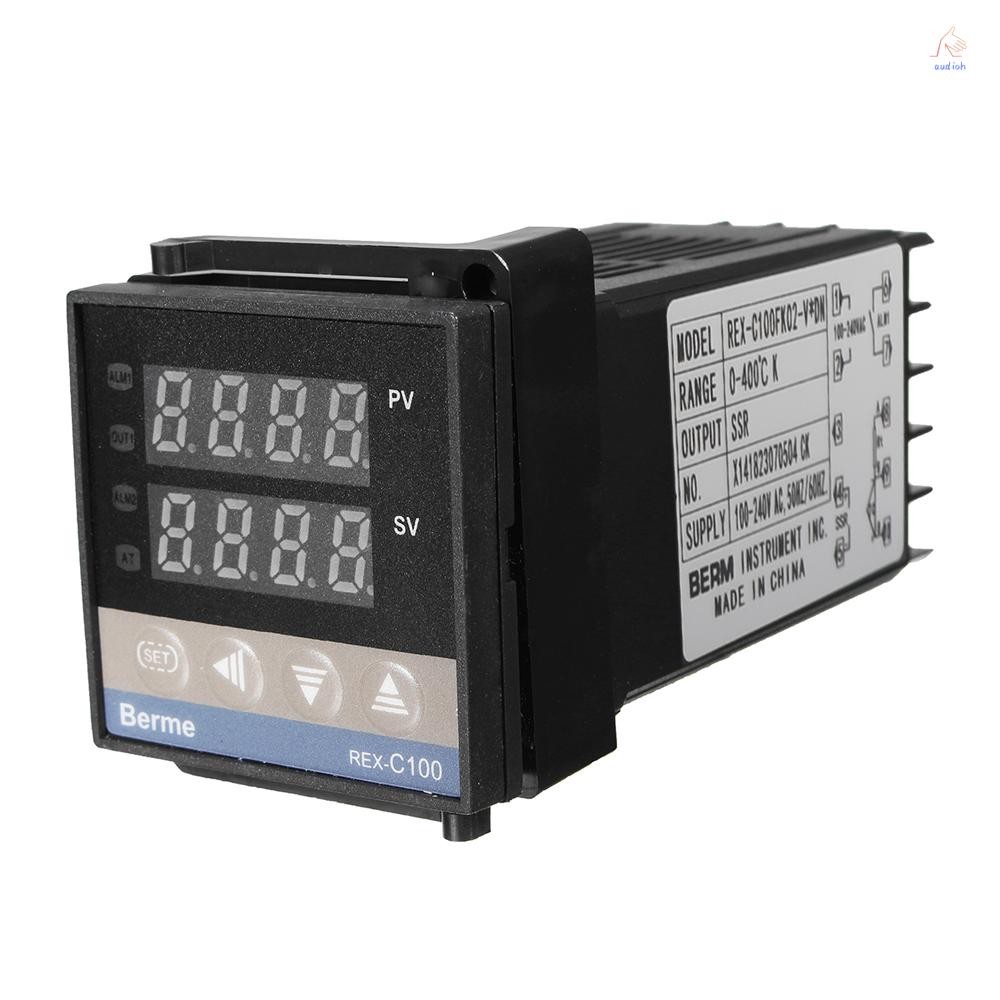 ชุดควบคุมอุณหภูมิ Digital LCD PID REX-C100 + K Thermocouple + Max.40A SSR