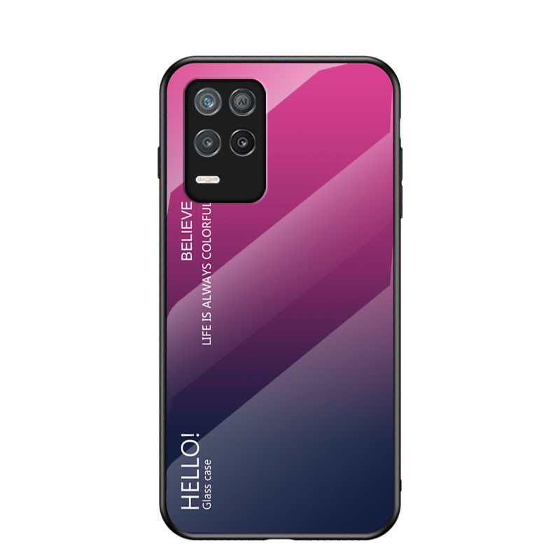 สําหรับ OPPO Realme 8 5G, ไม่ใช่สําหรับ 4G, เคสโทรศัพท์แก้วสีไล่ระดับสี, ฝาครอบป้องกันกระจกป้องกันการระเบิดคุณภาพสูง