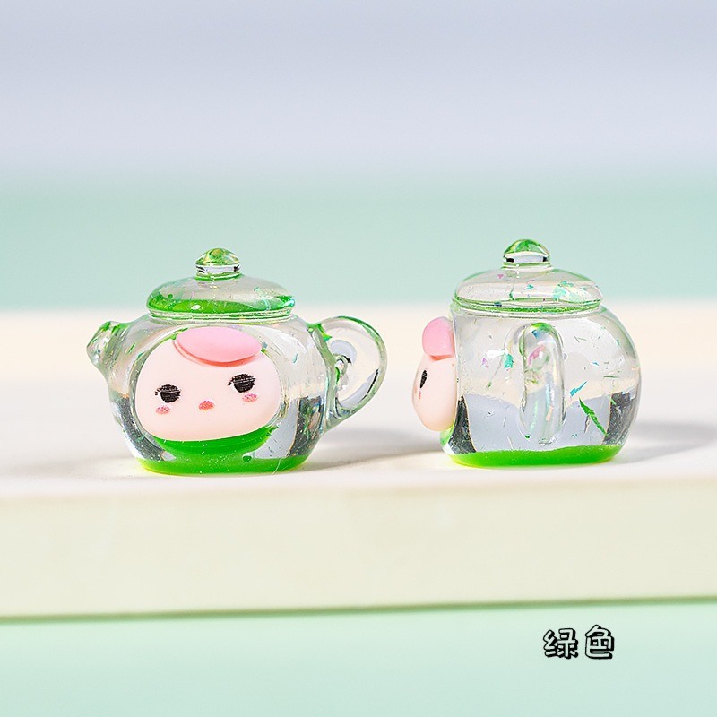 ไมโครภูมิทัศน์เรซิ่นการ์ตูนส่องสว่างใสกาต้มน้ําสร้างสรรค์ ทําเอง ครีมกาวเคสโทรศัพท์พวงกุญแจเครื่องประดับ - รูปที่ 5