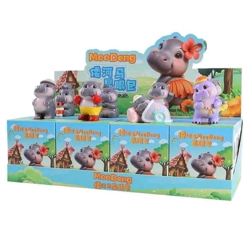 โมเดลน้องหมูเด้งMooDengblindboxกล่องสุ่มหมูเด้ง ของเล่นชุดตกแต่งของขวัญปีใหม่ ของขวัญวันเกิด โมเดลฮิปโปน่ารักสัตว์เลี้ยง - รูปที่ 4