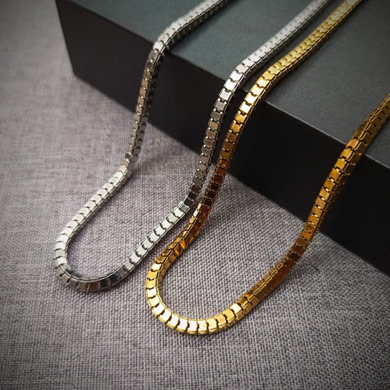 MILANO SILVER GOLD TITANIUM NECKLACE, ANTI-RUST สําหรับผู้ชายและผู้หญิง, MILANO ดั้งเดิม 100%