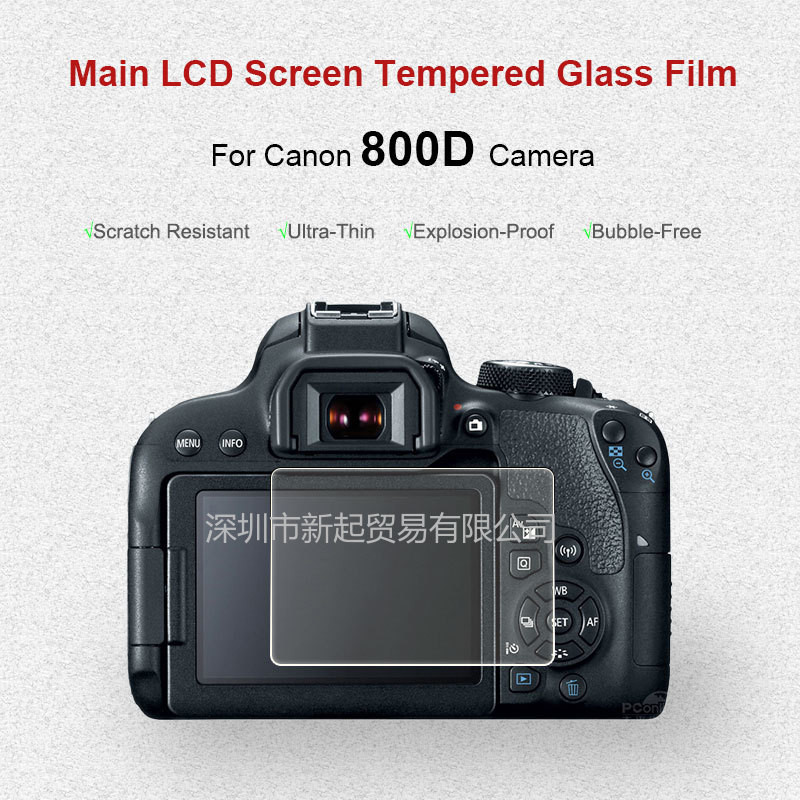 สําหรับ Canon Eos 800D 70D 80D 90D 77D 9000D 650D 700D 750D 760D 8000D กล้องป้องกันหน้าจอ, 9h ฟิล์มนิรภัย, ป้องกันรอยขีดข่วนและทนต่อการขีดข่วน