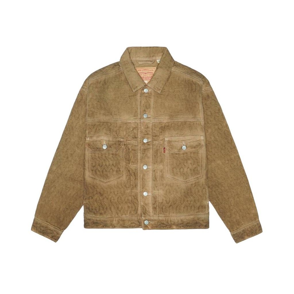 Stussy x Levi's Dyed Jacquard Trucker Jacket Brown Unused