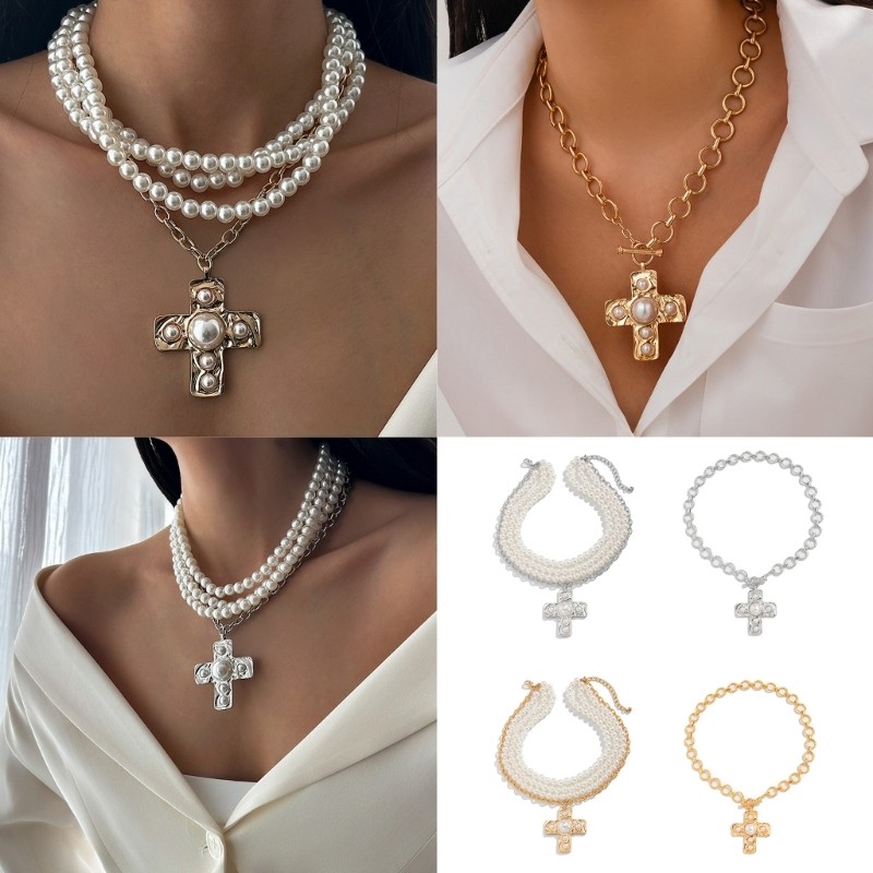 Bbd น้ําหนักเบา Lava Crucifix Charm สร้อยคอปรับความยาว Neckchain ทุกวันสวมใส่ Clavicle Chain สําหรับ