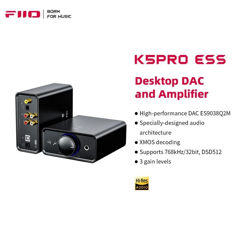FiiO K5 Pro ESS ES9038Q2M | 768K/32Bit และ DSD ถอดรหัส deskstop DAC และเครื่องขยายเสียงสำหรับบ้านและ