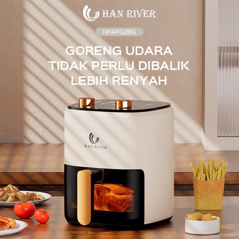 ! หม้อทอดอากาศ HAN RIVER 8L หม้อทอดอากาศมัลติฟังก์ชั่น 650W หม้อทอดอากาศแบบภาพ