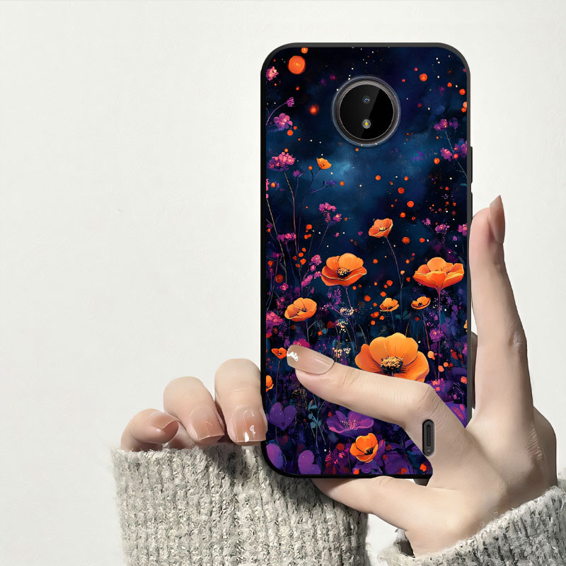 แฟชั่นสําหรับ Nokia C20 C10 C01 C12 Plus C02 กรณีพิมพ์สีดอกไม้ซิลิโคนอ่อนนุ่ม TPU กันกระแทกเคสโทรศัพท์สําหรับ Nokia C12 C12Pro C1 2nd Edition ฝาหลัง - รูปที่ 4