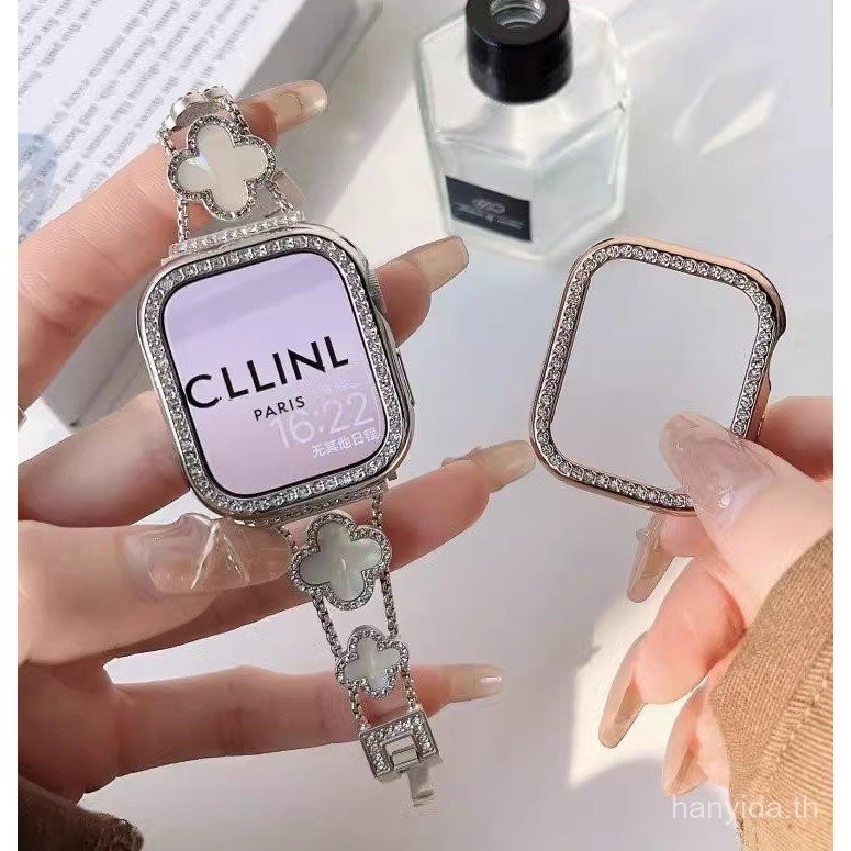 แฟชั่น Clover Redmi Watch 5 สายกรณี bling Redmi Watch 4 กรอบเพชรกลวง Redmi Watch 5 active Redmi Watc