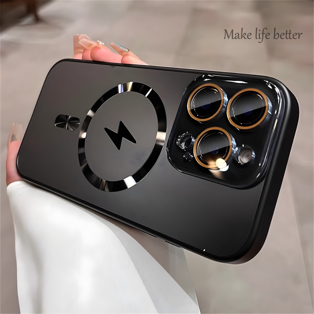 ใหม่แม่เหล็กหรูหรากล้องฟิล์มป้องกันกันกระแทกเคสแข็งเหมาะสําหรับ ไอโฟน 16 15 14 13 12 โปรแม็กซ์ บวก เคสป้องกัน