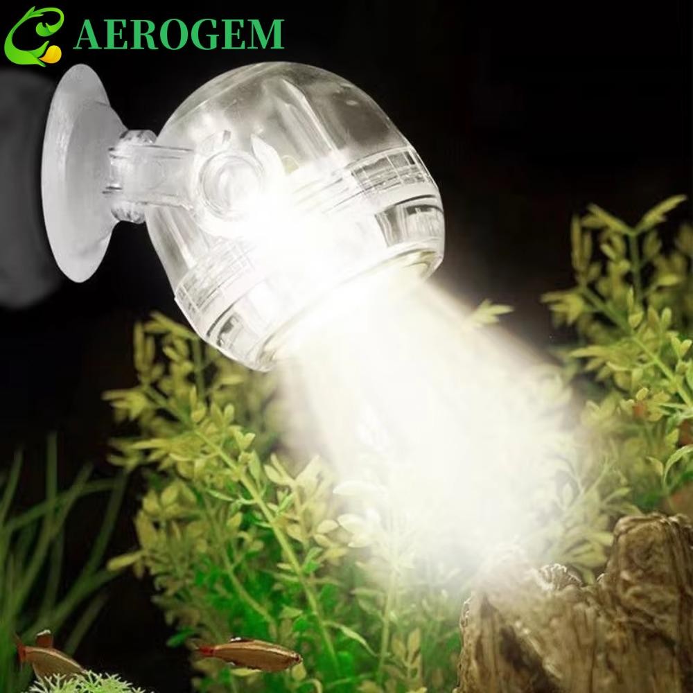Aerogem สปอร์ตไลท์ตู้ปลา LED, โคมไฟปลาใต้น้ําสีสันสดใส USB, ประหยัดพลังงานพร้อมถ้วยดูดที่แข็งแกร่งกันน้ําโคมไฟดําน้ําสว่างเป็นพิเศษ Aquarium