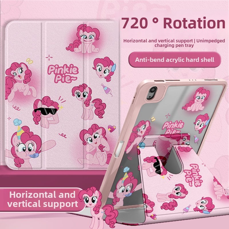 360 ° Rotation อะคริลิค iPad สําหรับ iPad Air4 Air5 10.9 gen9 gen8 gen7 2020/2021 Pro11 Pony Graffiti พร้อมผู้ถือปากกา
