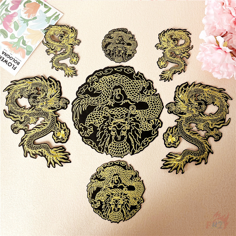 ♥ แพทช์เหล็กบนมังกรทองใหญ่ ♥ 1 ชิ้น DIY เย็บบนเหล็กบนป้ายแพทช์ - รูปที่ 7