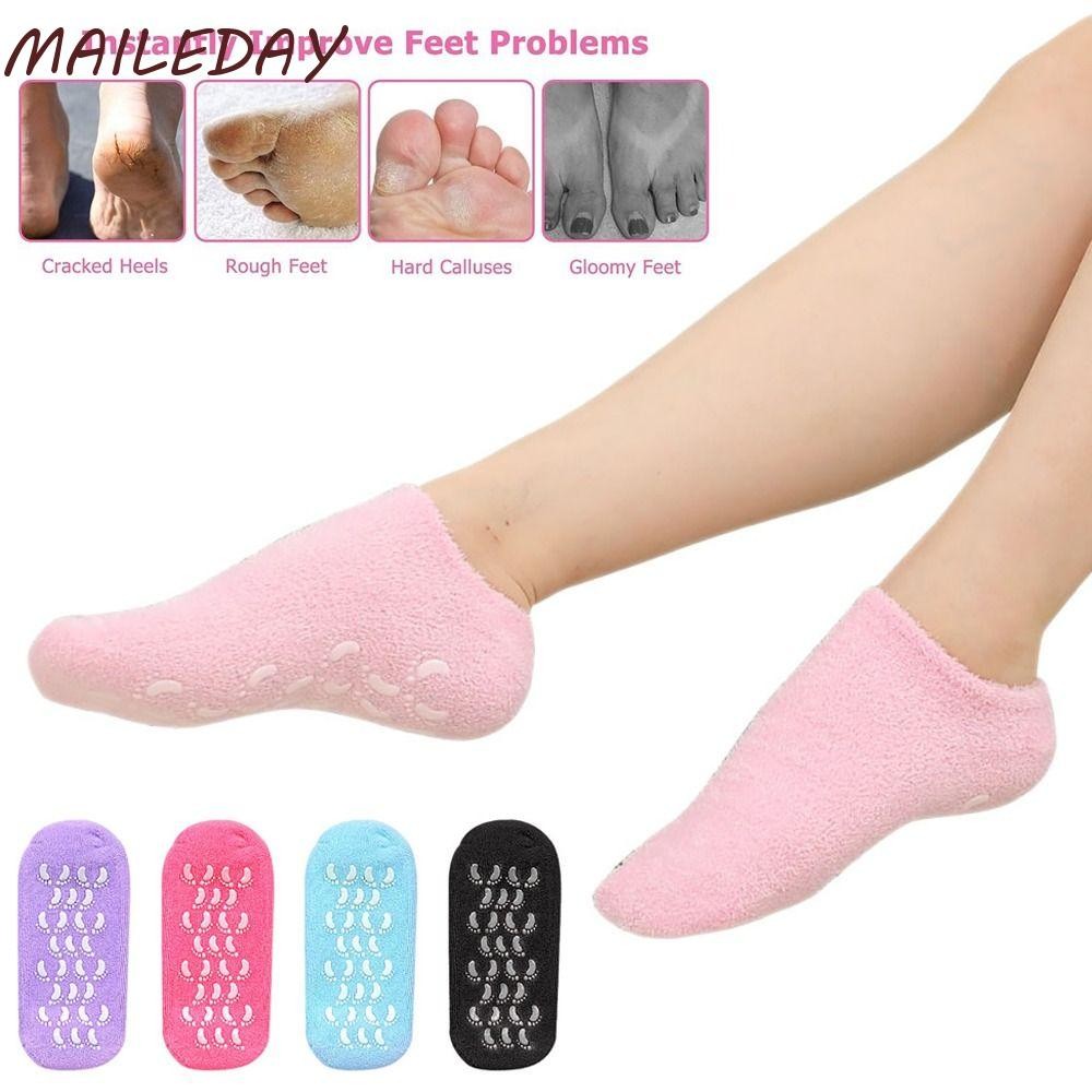 Maile Feet Lotion Socks, Pedicure Repairing Dry Cracked Moisturizing Socks, Exfoliating Reusable Spa