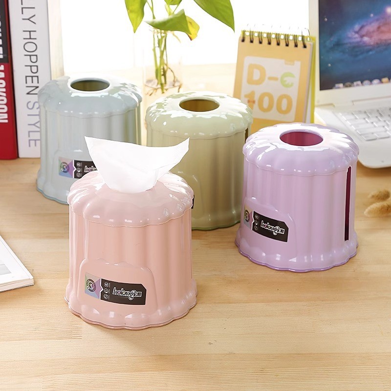 Cylinder Roll Holder Desktop Creativity Chart Drum Coffee Table Napkin Storage Box Paper Extraction 