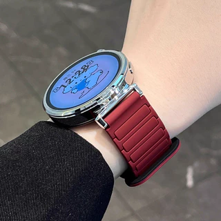 สําหรับ Samsung Galaxy Watch 7 6 5 4 5Pro 6Classic สร้อยข้อมือสําหรับ Huawei GT5 Pro 46 มม.4Pro Soft Band 20 มม.22 มม.สายคล้องคอซิลิโคนแม่เหล็ก